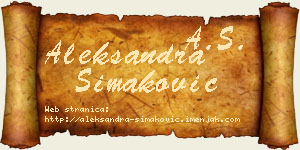 Aleksandra Simaković vizit kartica